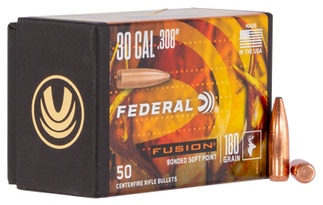 Federal Fusion Component 30 Cal .308 180gr Fusion Soft Point Reloading Bullets - 50/Box