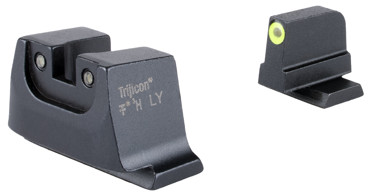 Trijicon Suppressor/Optic Height Night Sights - Green Tritium Yellow Outline Front / Green Tritium Black Outline Rear - S&W M&P C.O.R.E./M2.0