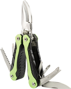Accusharp 084C Gardener's Multi-Tool Black/Green Folding Plain Blade