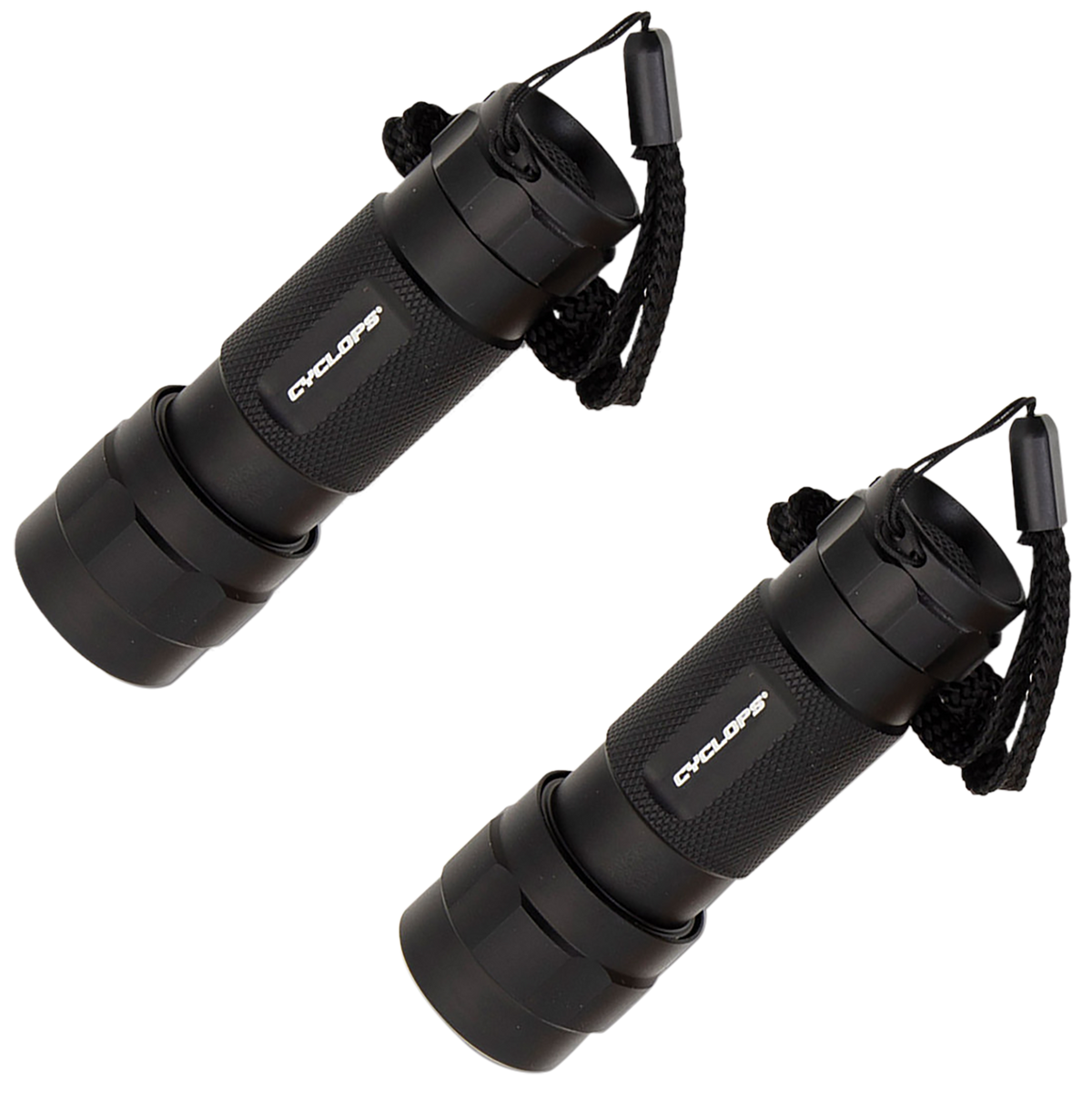 Cyclops 14 LED Flashlight Black Anodized 80 Lumens 2 Pack