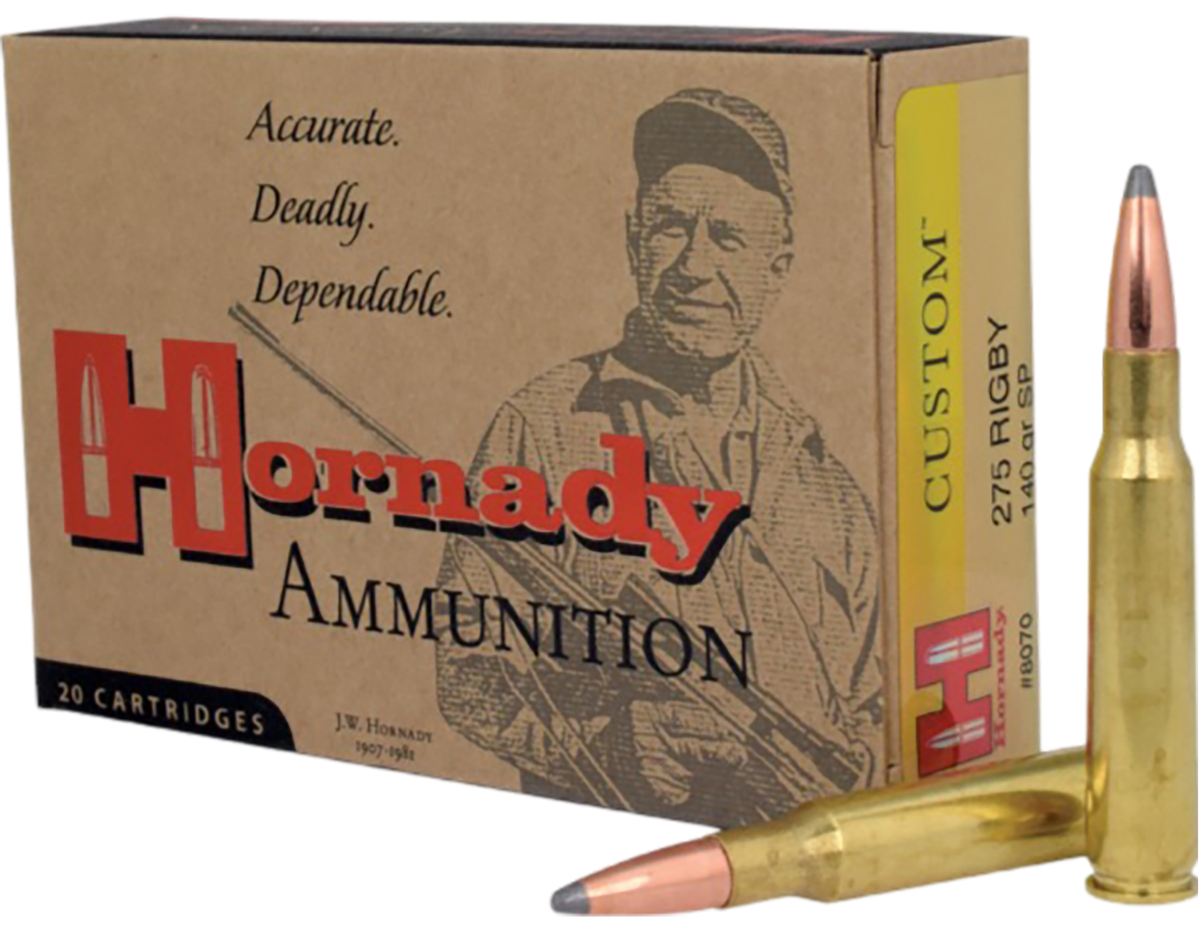 Hornady Custom 275 Rigby 140gr InterLock Spire Point 20rd Box - Box or Case