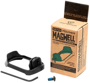 Strike Industries Flared Magwell 9mm Luger/40 S&W Compatible w/Glock 19/23 Gen5 - Black Polymer
