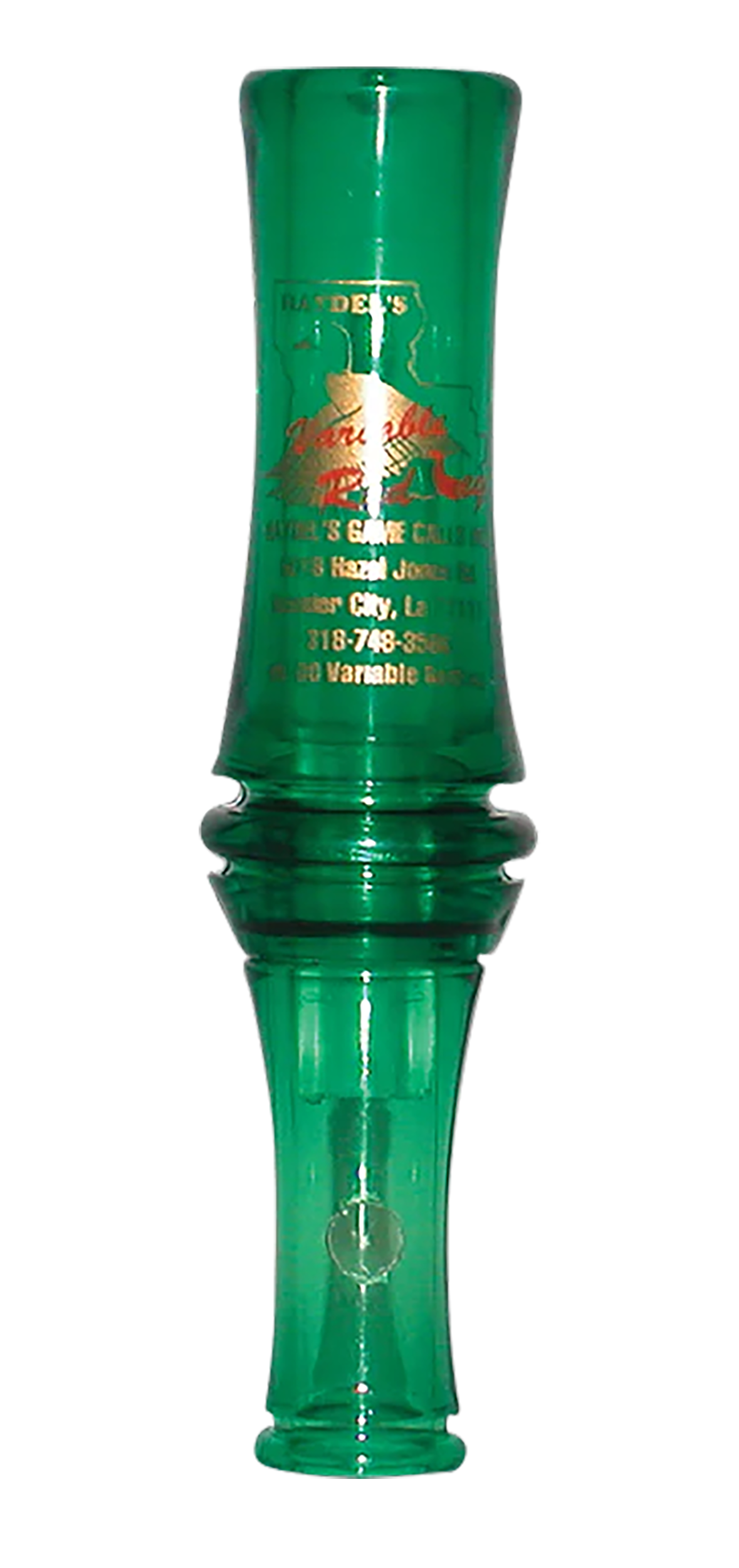 Haydels VR00 Redleg Mallard Variable Tone Double Reed Duck Call - Green Plastic