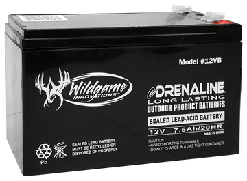 Wildgame Innovations Edrenaline 12V 7.5Ah Rechargeable SLA Battery - Black