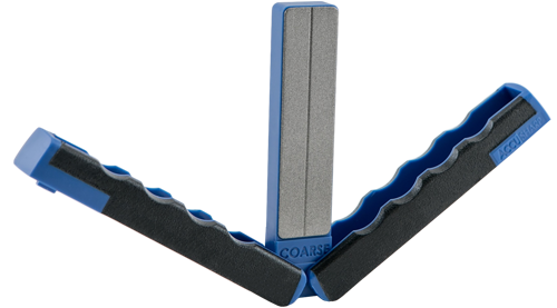 Accusharp 051C Paddle Folding Diamond Sharpener Black/Blue Rubber Handle