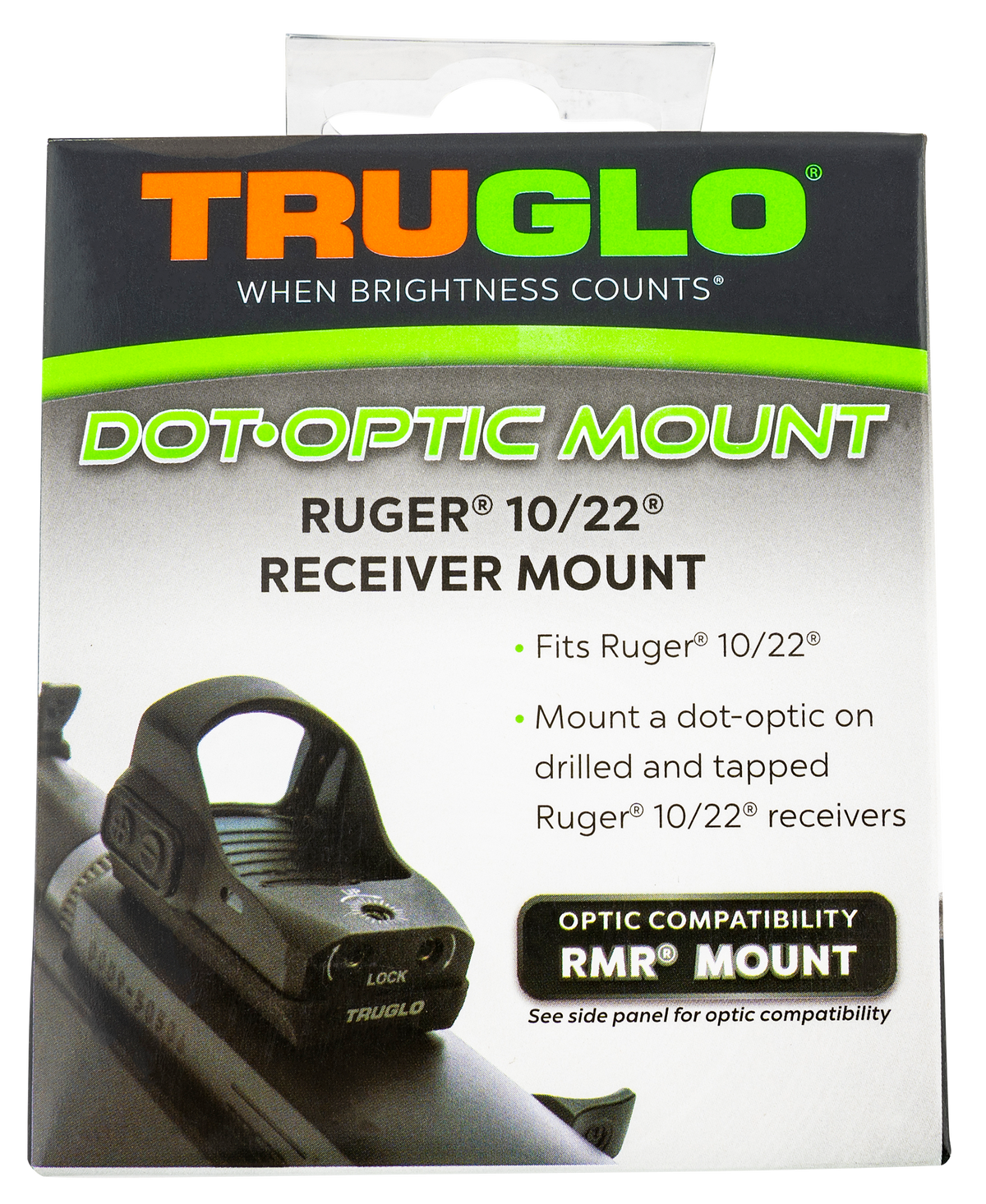 TruGlo TG8955RU2 Red Dot Sight Mount Ruger 10/22 1-Piece Steel RMR Footprint