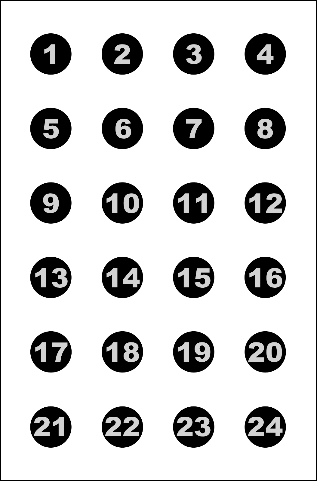 Action Target VB24100 Sighting Military 3" Numbered Circles Paper Target 23" x 35" Black/White 100/Box