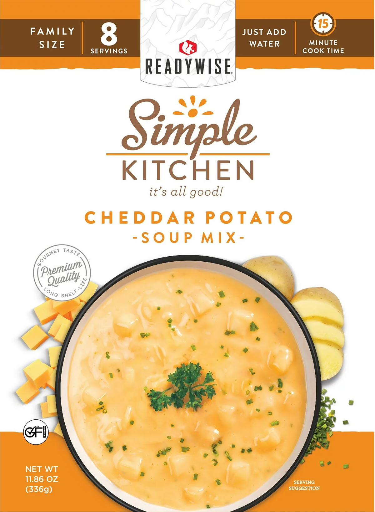 ReadyWise Simple Kitchen Cheddar Potato Soup 8 Servings Per Pouch - 6 Pouch Case