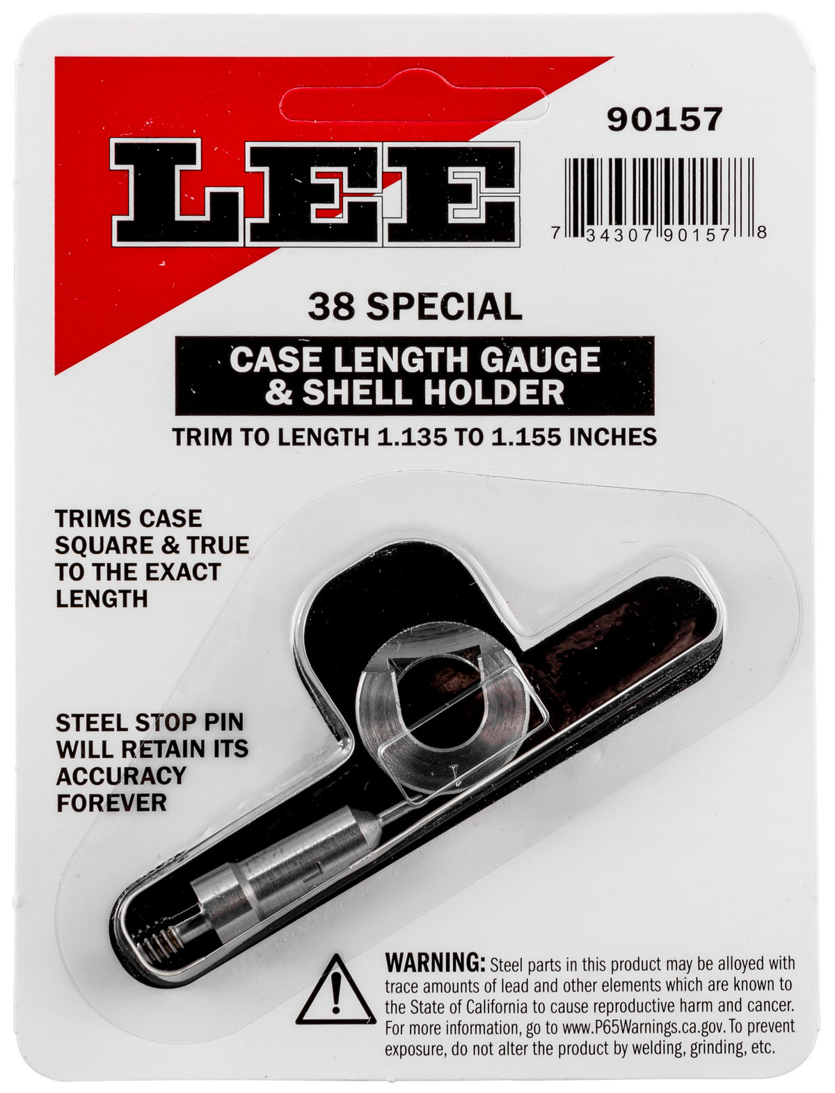 Lee 90157 Case Length Gauge 38 Special w/ Shell Holder