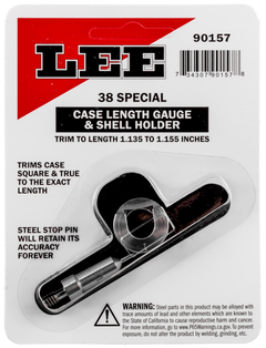 Lee 90157 Case Length Gauge 38 Special w/ Shell Holder