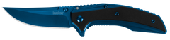 Kershaw Outright 8320 3" Folding Trailing Point Plain Blue PVD 8Cr13MoV - Black/Blue G10/SS Handle