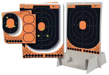 EZ-Aim Splash Reactive 14"x22" Oval Self-Adhesive Paper Target Kit - Black/Orange