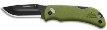 Outdoor Edge RazorMini 2.2" Folding Drop Point Plain 420J2 SS OD Green ABS Polymer Handle