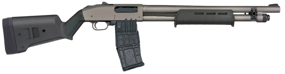 Mossberg 590M 12 Gauge 18.5" 10+1 Pump-Action Shotgun - Tungsten Gray Cerakote - Magpul SGA Stock