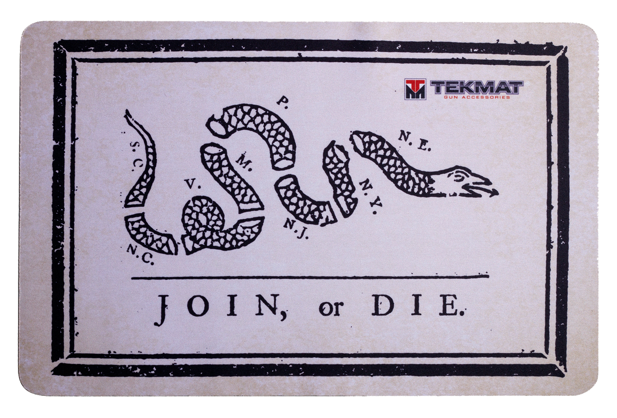 TekMat TEKR17JOIN Join or Die 11"x17" Rubber Handgun Cleaning Mat