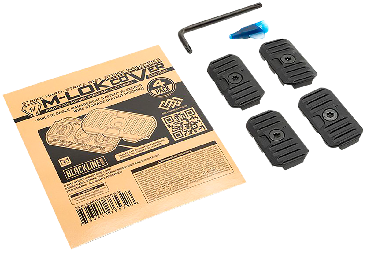 Strike Industries M-LOK Cable Management Cover Short 1.57" Black Polymer
