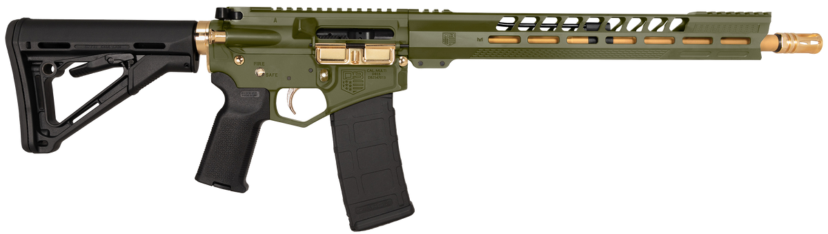 Diamondback DB15 5.56 NATO 16" 30+1 Semi-Auto Rifle - Green Cerakote / Gold Accents