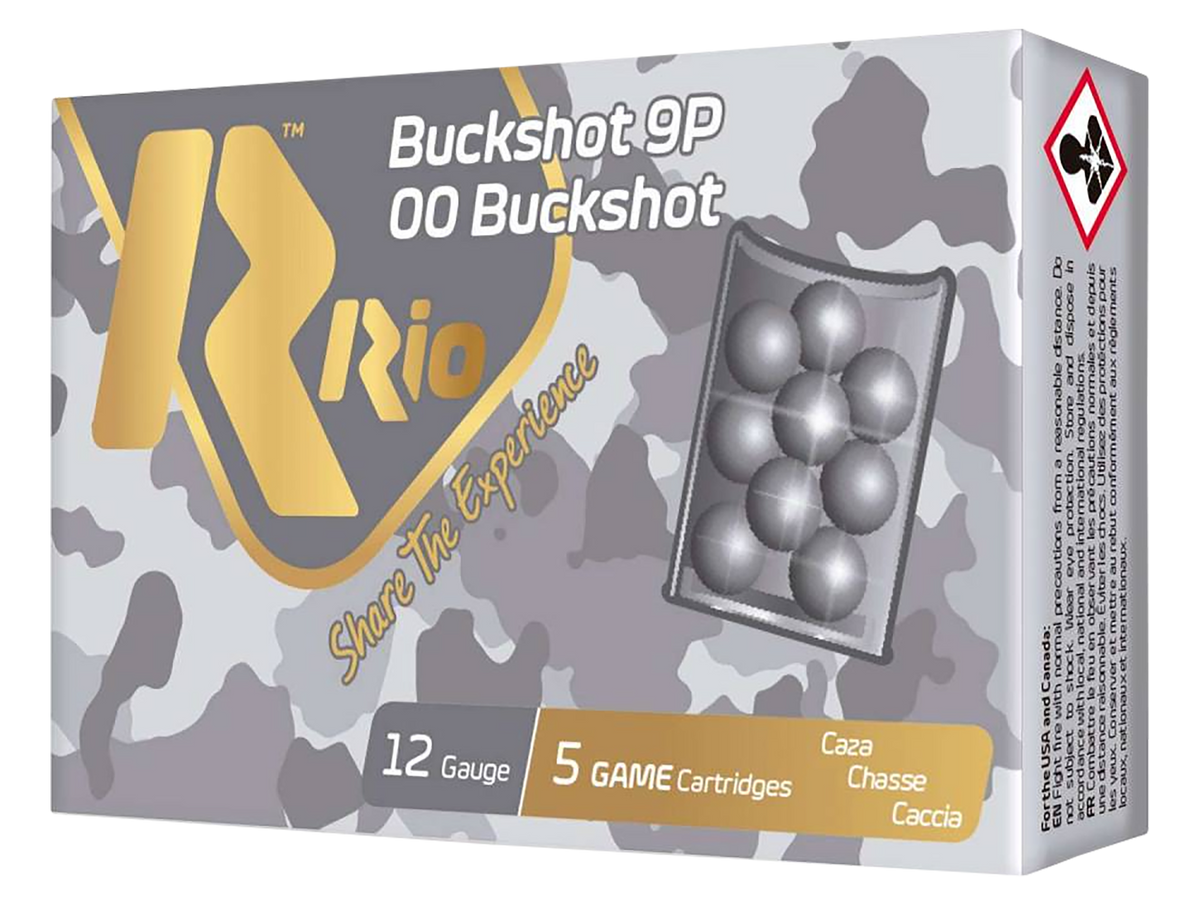 Rio Ammunition Royal Buck 12 Gauge 2.75" 00 Buck 9 Pellets Shot Shells - Box or Case
