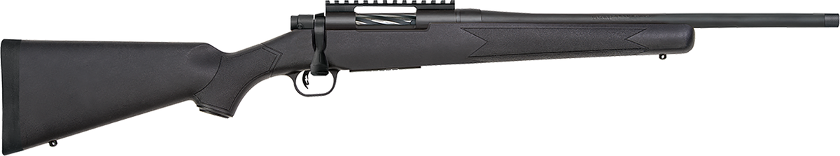 Mossberg Patriot Carbine 350 Legend 18" 5+1 Bolt-Action Rifle - Threaded Bull Barrel, Black Synthetic Stock