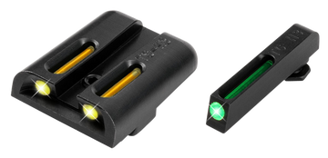 TruGlo TFO TG131GT1Y Tritium Fiber Optic Sight Set for Glock Low - Green Front/Yellow Rear