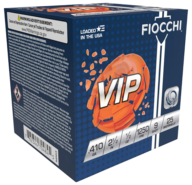 Fiocchi Exacta Target VIP 410 Bore 2.5" 1/2 oz #9 Lead Shot 25 Bx/10 Cs - Box or Case
