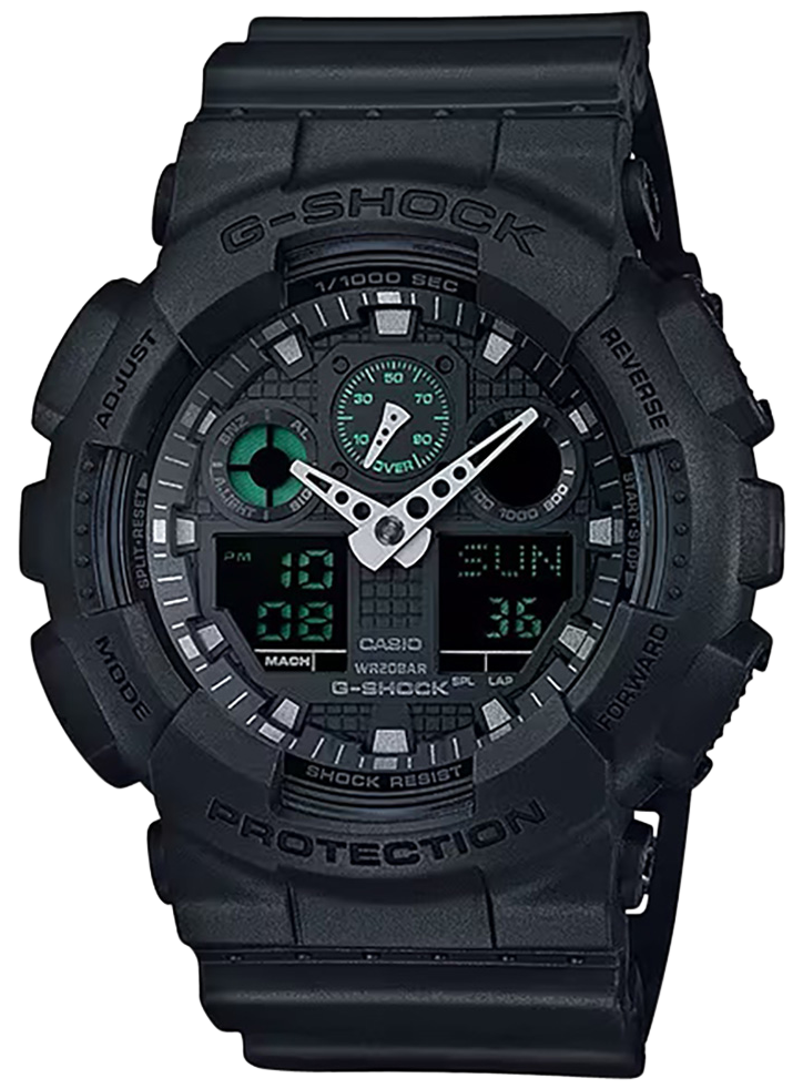 G-Shock GA100MB-1ACR Tactical Black Stainless Steel Bezel 145-215mm Watch
