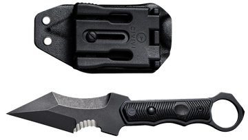 Civivi Knives Orthrus 3.76" Fixed Karambit/Straight Black Stonewashed Nitro-V Steel Blade - Black G10 Handle w/Finger Ring