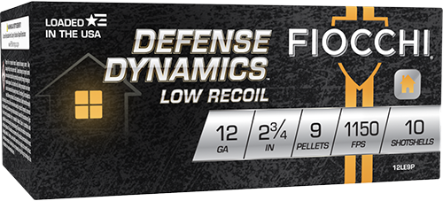 Fiocchi Defense Dynamics Low Recoil 12 Gauge 2.75" 1 Buck Shot 10 Bx/25 Cs - Box or Case
