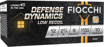 Fiocchi Defense Dynamics Low Recoil 12 Gauge 2.75" 1 Buck Shot 10 Bx/25 Cs - Box or Case