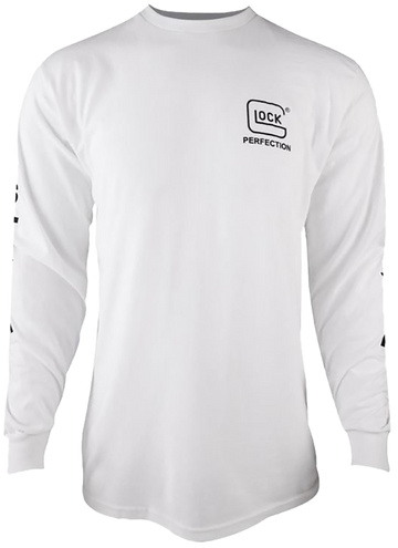 Glock Perfection Long Sleeve Tee White Pre-Shrunk Cotton Small