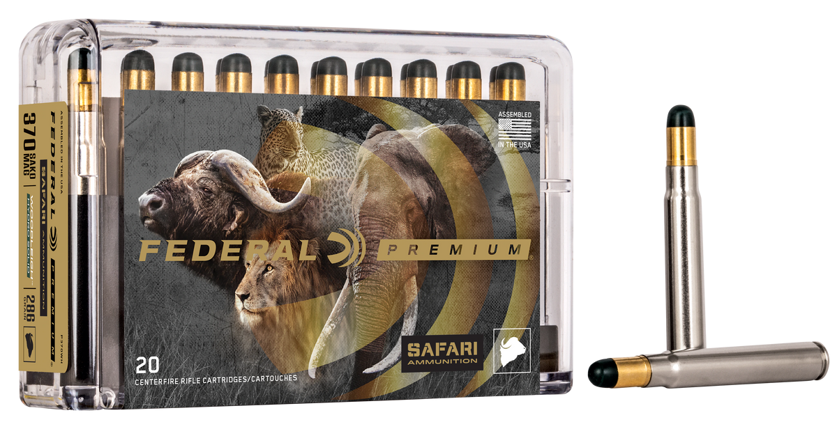 Federal P370WH Premium Safari Cape-Shok 370SakoMag 286gr Woodleigh Hydro Solid 20 Per Box/10 Case