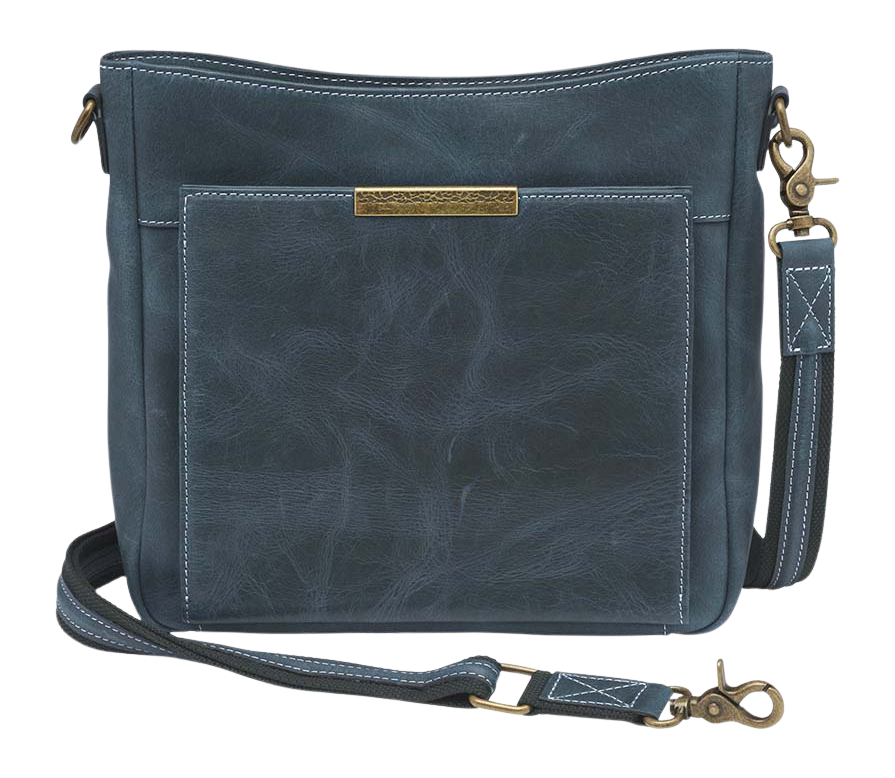 Kingport Industries GTM-CZY/98 Slim Crossbody Distressed Buffalo Blue Leather CCW Bag