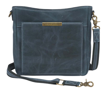 Kingport Industries GTM-CZY/98 Slim Crossbody Distressed Buffalo Blue Leather CCW Bag