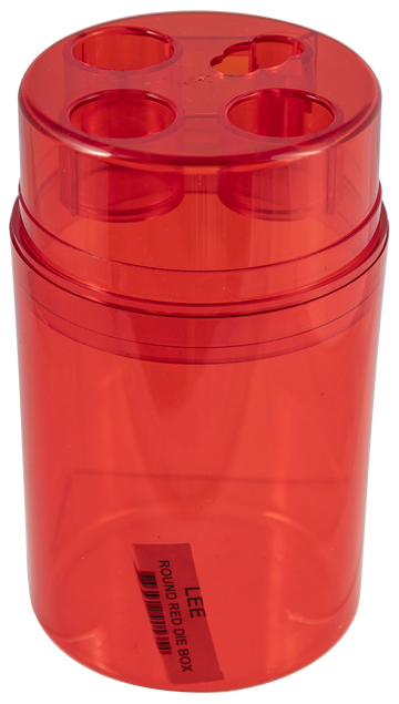 Lee 90535 Round Die Storage Box Red Multi-Caliber 3-Die Capacity