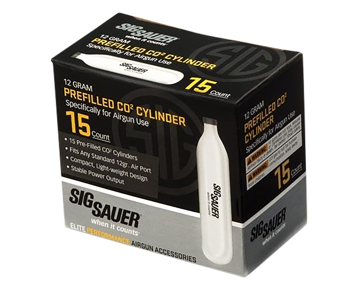 Sig Sauer Airguns AC1215 CO2 Cylinders 12 gram 15 Per Pack