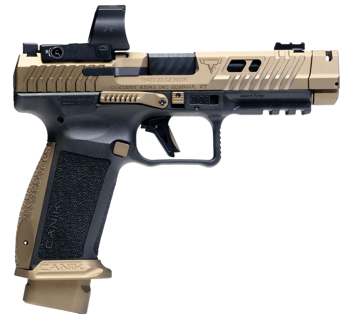 Canik TTI Combat 9mm Luger 4.60" 18+1 Semi-Auto Pistol - Bronze/Black