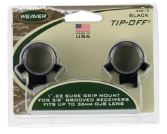 Weaver Mounts 49819 .22 Tip-Off Rings 1" Medium Black Aluminum