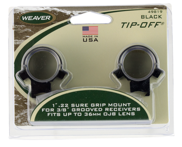 Weaver Mounts 49819 .22 Tip-Off Rings 1" Medium Black Aluminum