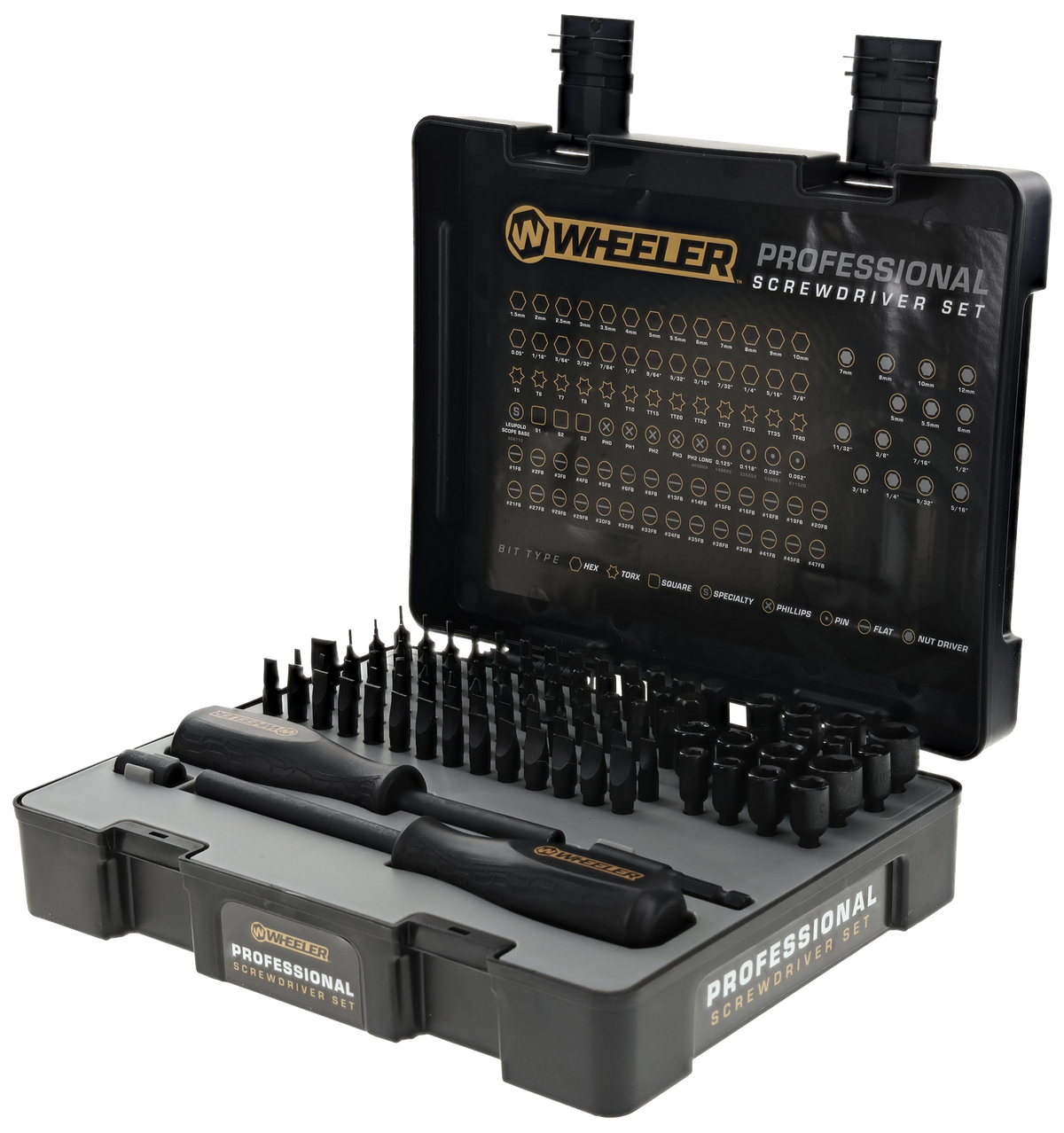 Wheeler Professional Screwdriver Set 100-Piece Black S2 Tool Steel