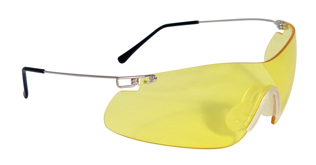 Radians Clay Pro Shooting Glasses Amber Lens Wraparound Silver Frame