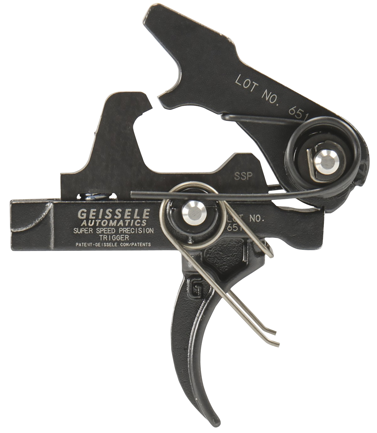 Geissele Automatics SSP AR-Platform Single-Stage Curved Drop-In Trigger 3-3.75 lbs - Black Oxide