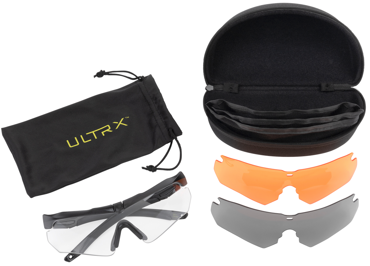 Allen 4190 Ultrx Admiral Safety Glasses 3-Pack - Clear/Amber/Smoke Lenses