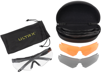Allen 4190 Ultrx Admiral Safety Glasses 3-Pack - Clear/Amber/Smoke Lenses