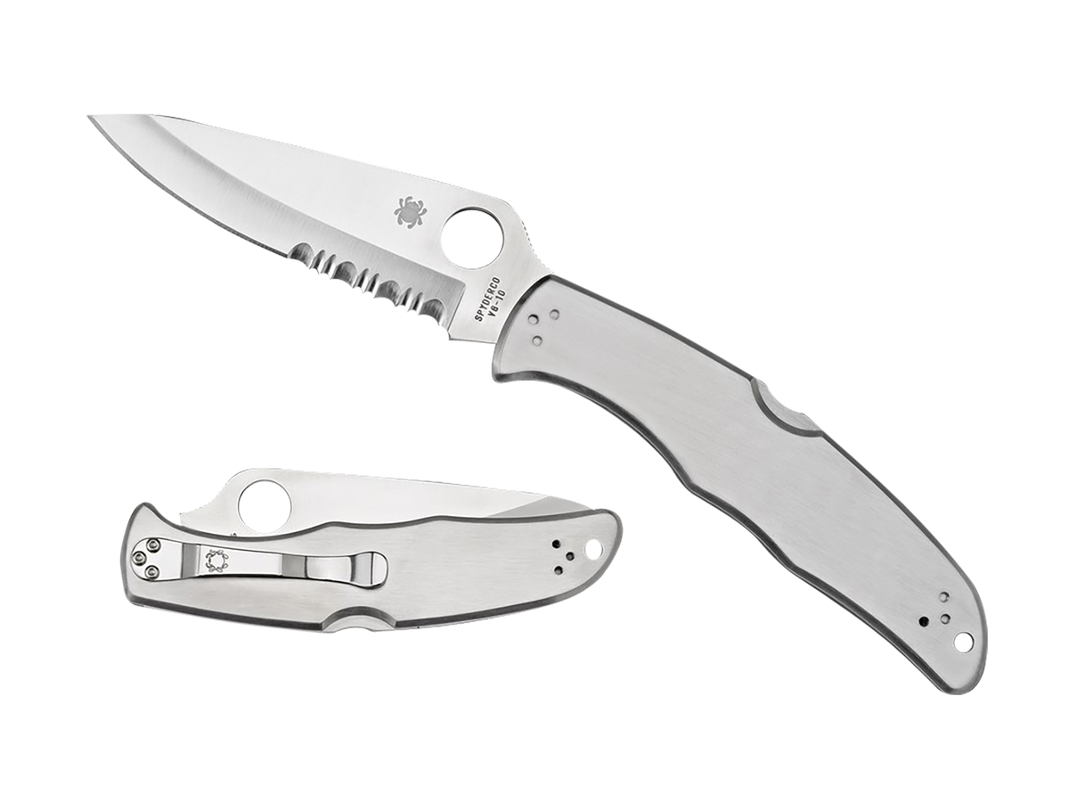 Spyderco Endura 4 3.85" VG-10 Plain Edge Satin Stainless Steel Folding Knife