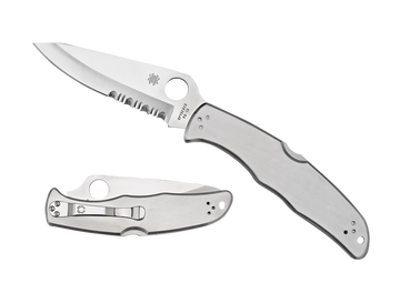 Spyderco Endura 4 3.85" VG-10 Plain Edge Satin Stainless Steel Folding Knife