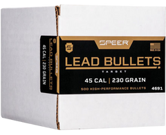 Speer Ammo 4691 Handgun .45 Cal .452 230gr Lead Round Nose Reloading Bullets - 500/Box