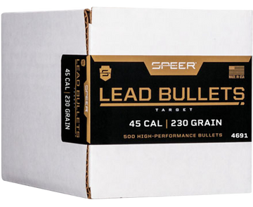 Speer Ammo 4691 Handgun .45 Cal .452 230gr Lead Round Nose Reloading Bullets - 500/Box