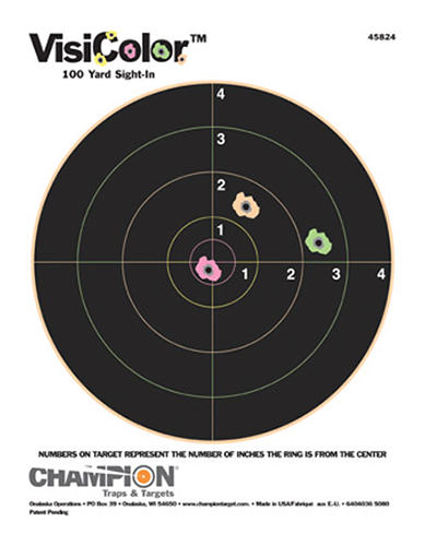 Champion Targets VisiColor 8.5" x 11" Bullseye Hanging Paper Target Pistol/Rifle 10 Pack