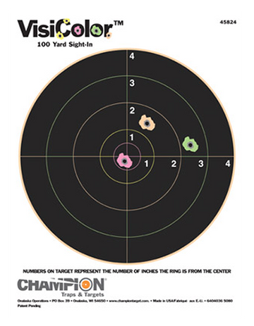 Champion Targets VisiColor 8.5" x 11" Bullseye Hanging Paper Target Pistol/Rifle 10 Pack