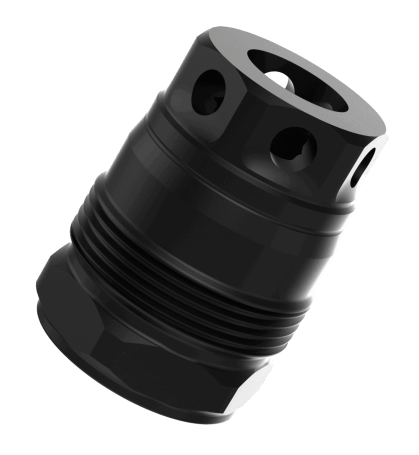 Liberty Precision Machine Baby Bell 5/8x24 Muzzle Brake Black Stainless Steel